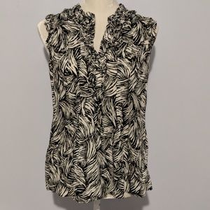 LOFT Work Blouse Top S Tweed-like Collar